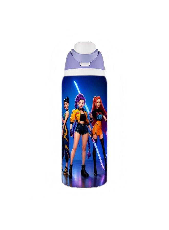 K-Pop 304 stainless steel insulated cup 32oz sports water bottle outdoor large capacity cup